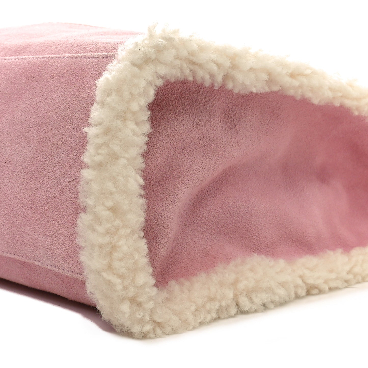 X UGG Suede Shearling Medium Shopping Bag Pink