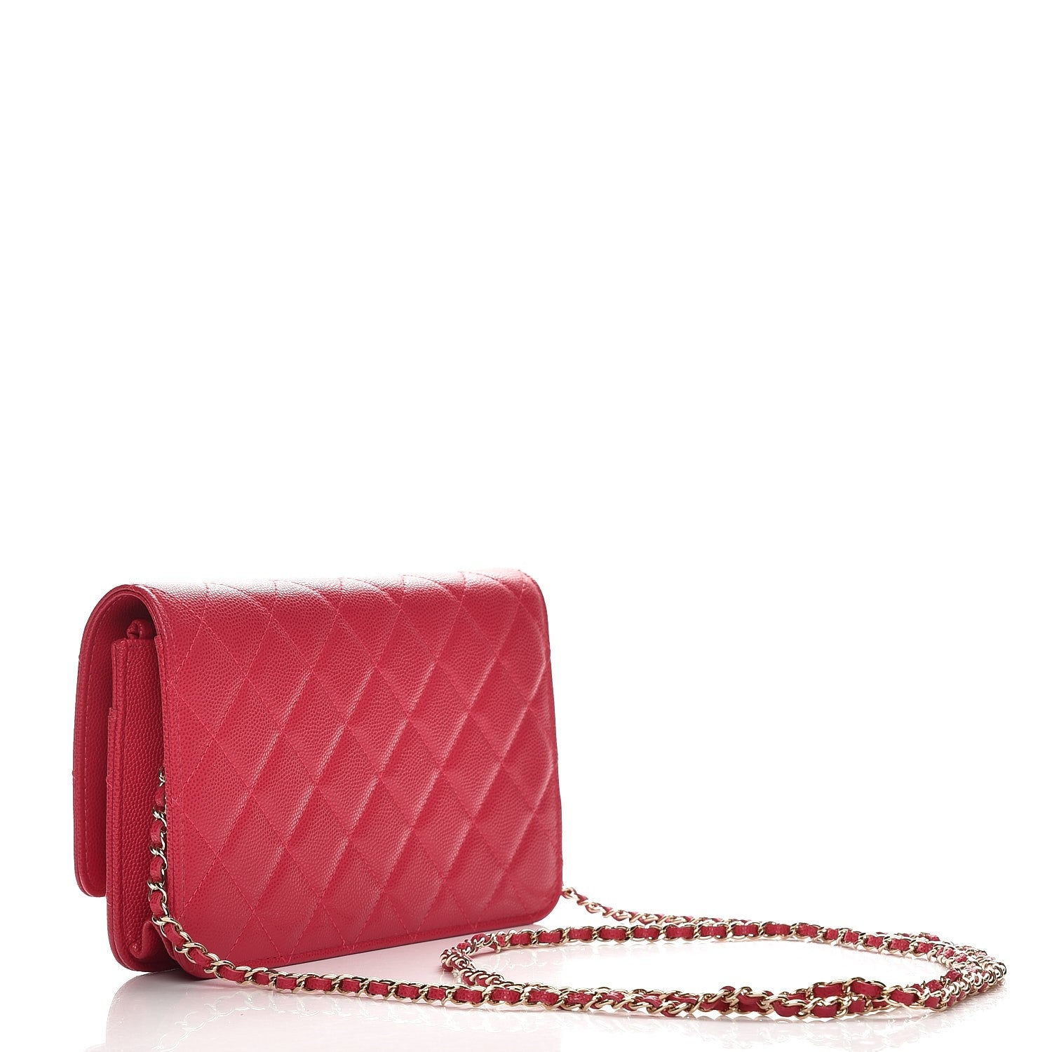 Chanel Caviar Quilted Golden Class Wallet On Chain WOC Fuchsia 3 of 9
