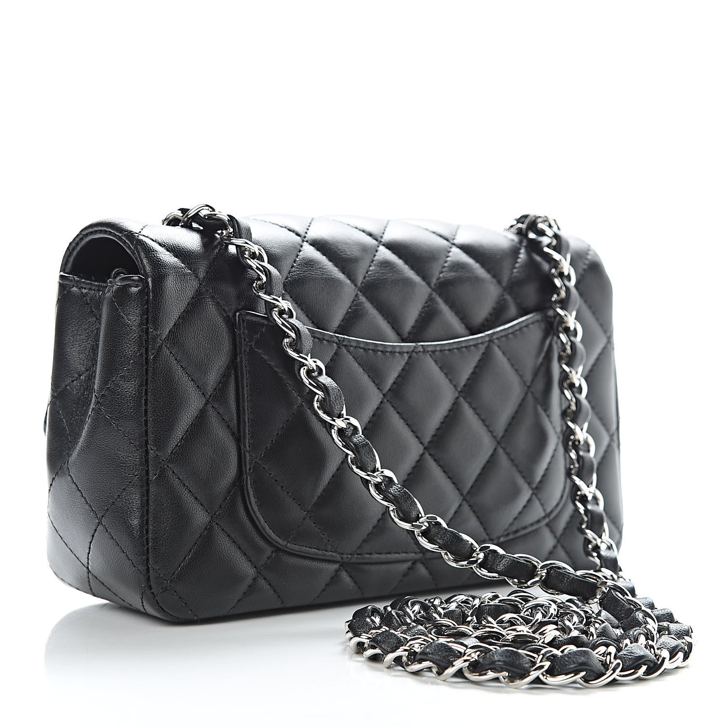 Chanel Lambskin Quilted Mini Rectangular Flap Black 3 of 11