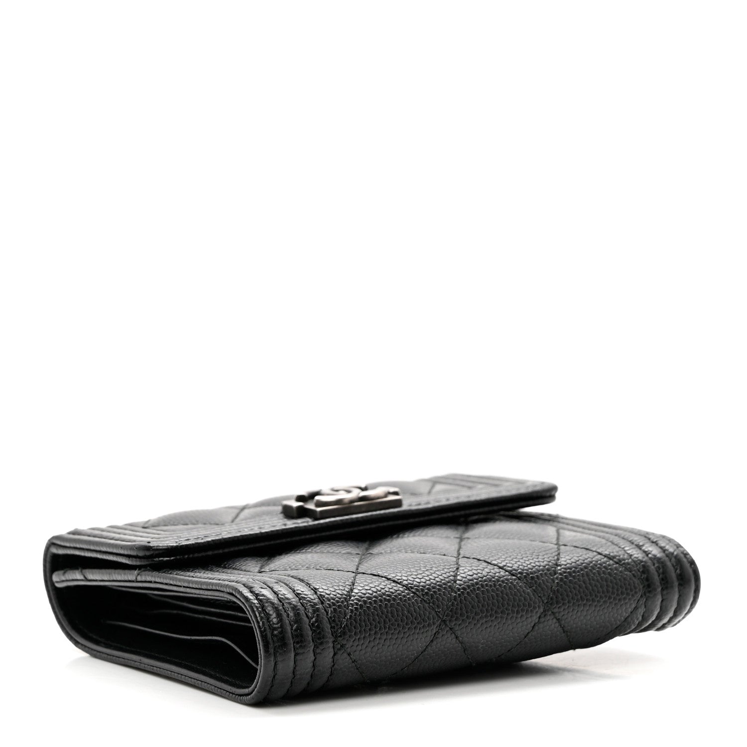 Chanel Caviar Quilted Compact Boy Wallet Black 4 of 8
