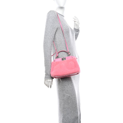 Fendi Shearling Nappa Mini Peekaboo Iconic Satchel Lollypop 2 of 12