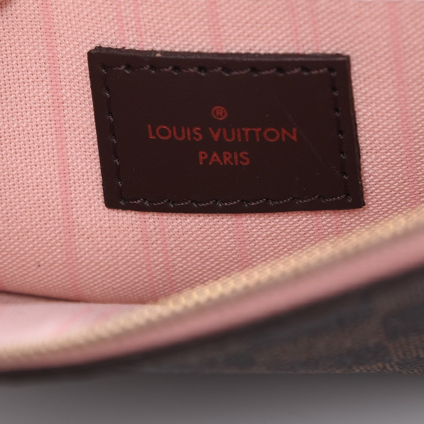 Damier Ebene Neverfull MM GM Pochette Rose Ballerine