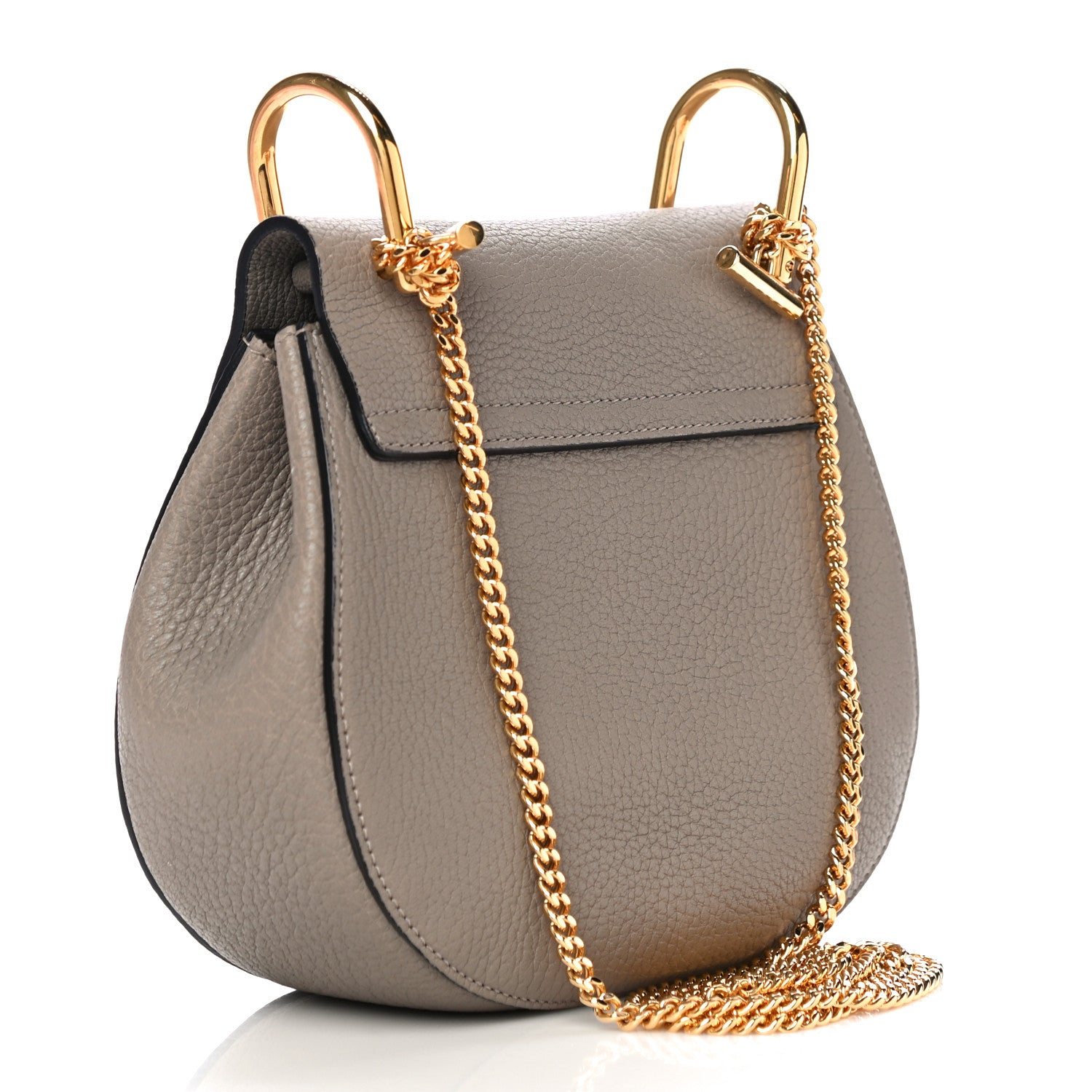 Chloe Grained Lambskin Mini Drew Shoulder Bag Motty Grey 3 of 9