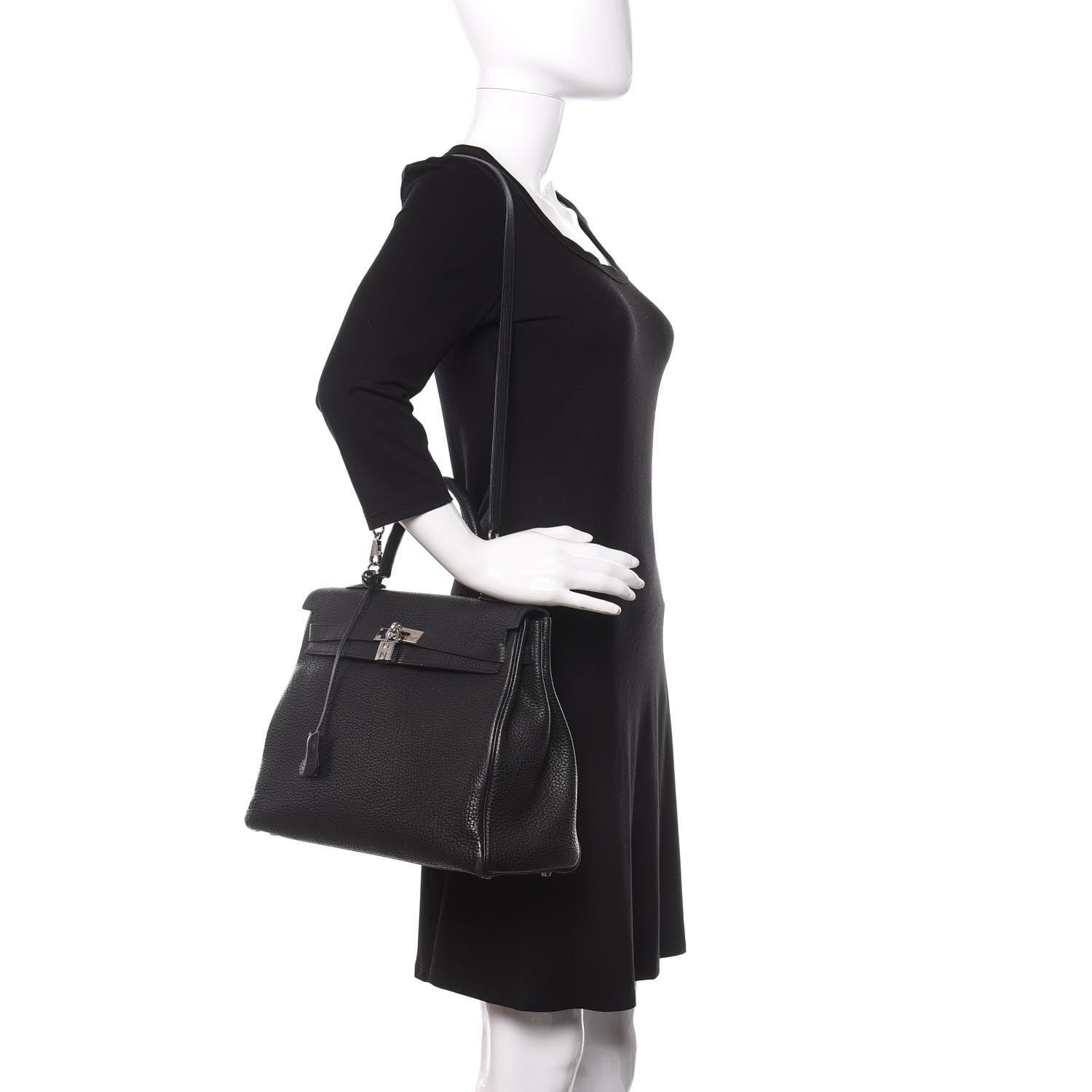 Hermes Fjord Kelly Retourne 35 Black 2 of 19