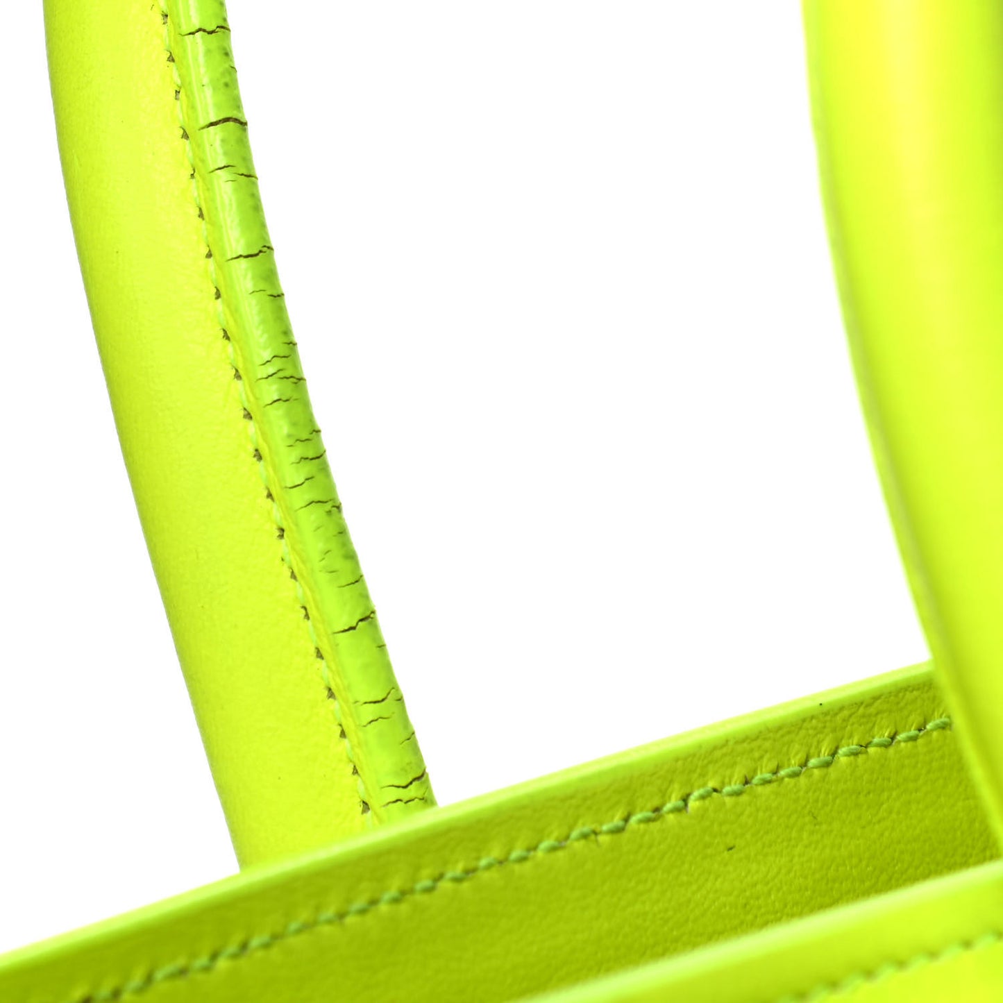Calfskin Small Sac De Jour Bag Neon Yellow
