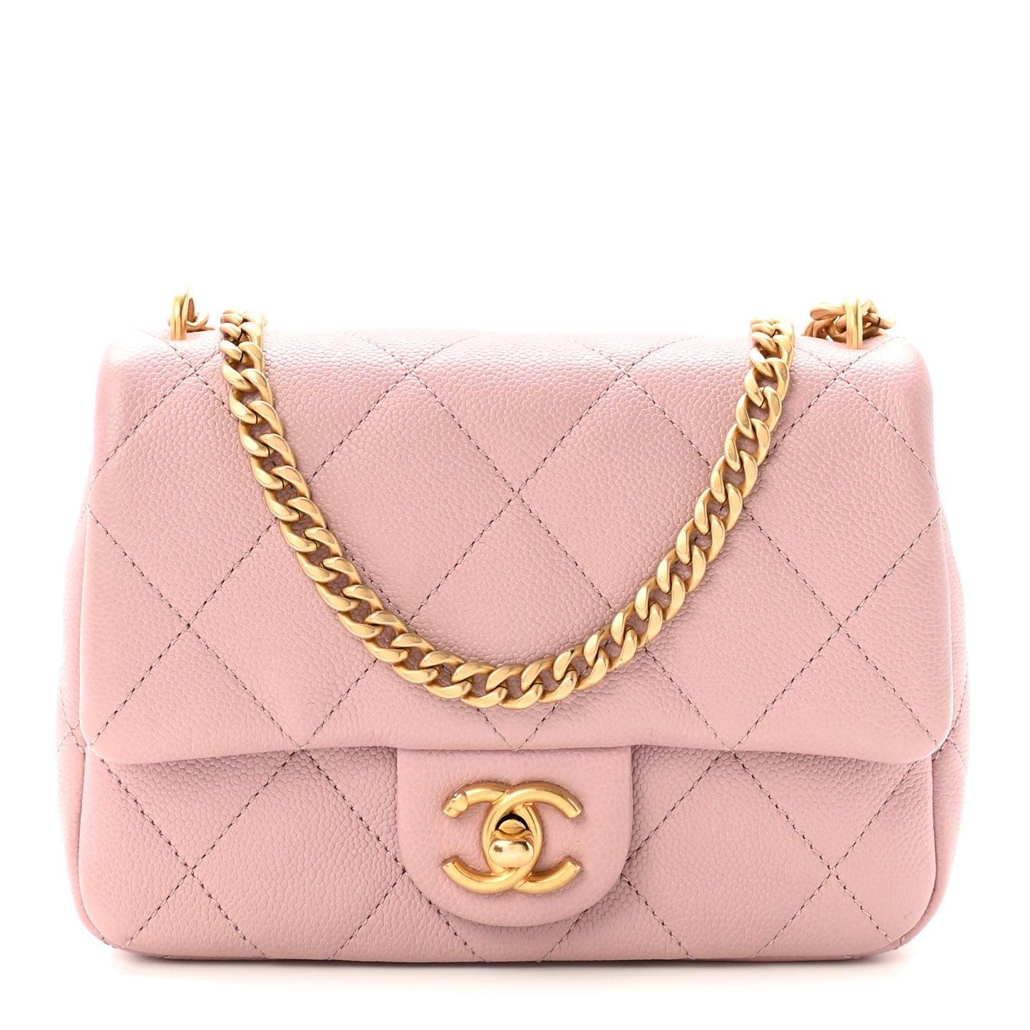 Caviar Quilted Mini Rectangular Sweetheart Flap Lilac