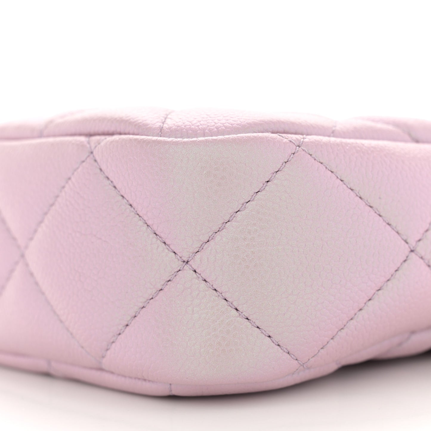 Iridescent Caviar Quilted Vertical My Perfect Camera Case Pink