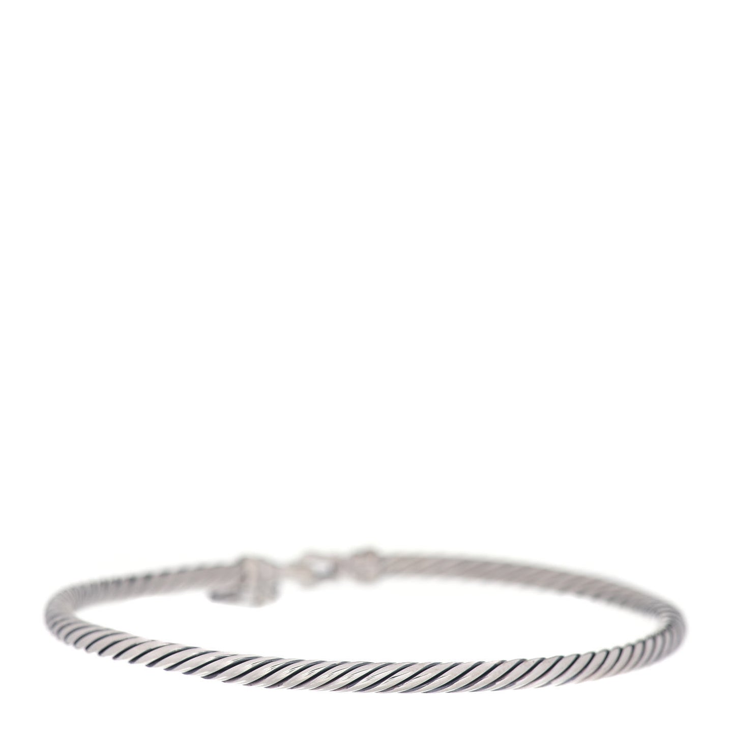 Sterling Silver Diamond Heart Padlock Cable Bracelet