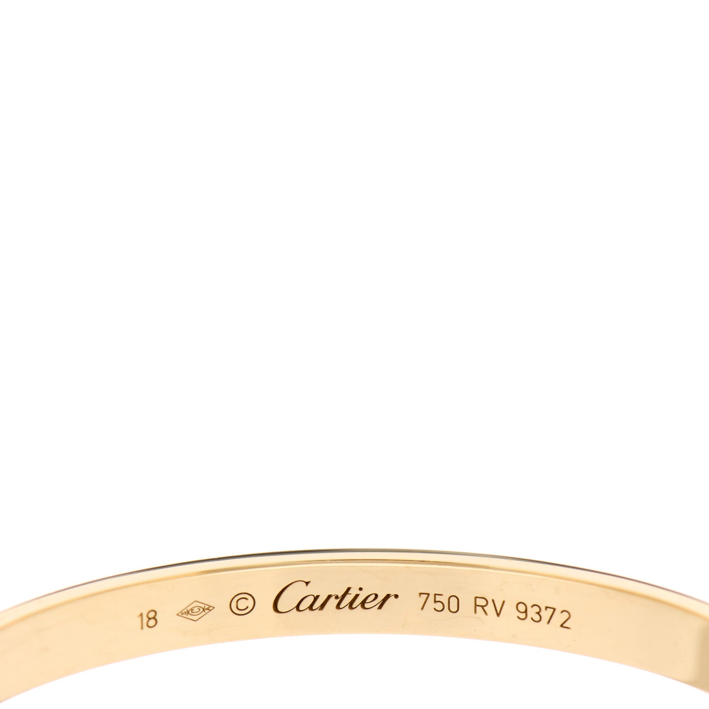 18K Yellow Gold LOVE Cuff Bracelet 18