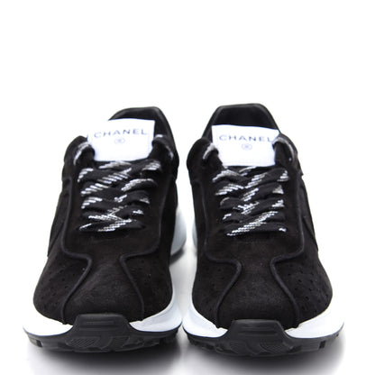 Chanel Suede Goatskin CC Sneakers 41 Black 2 of 10