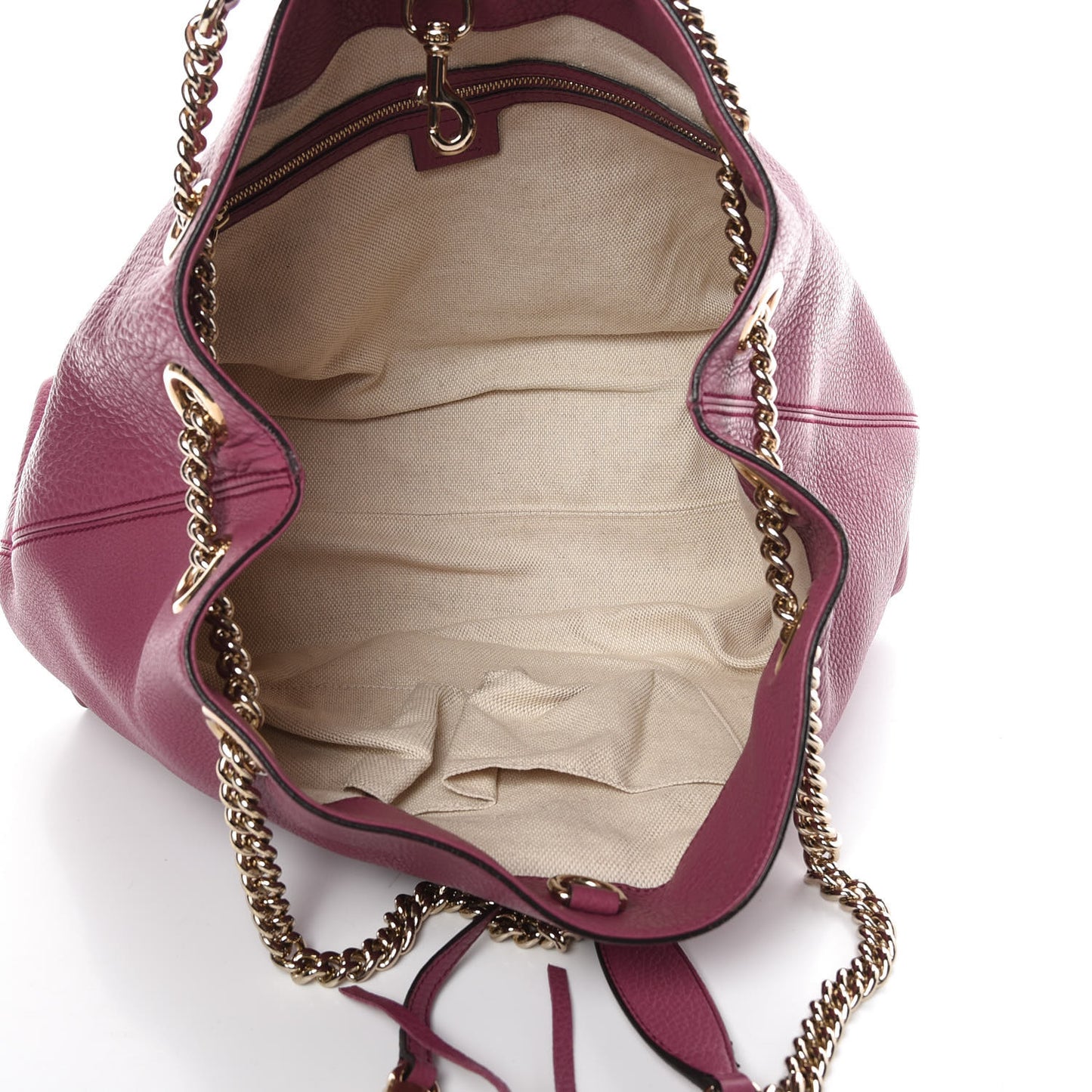Pebbled Calfskin Medium Soho Chain Shoulder Bag Peonia Flower
