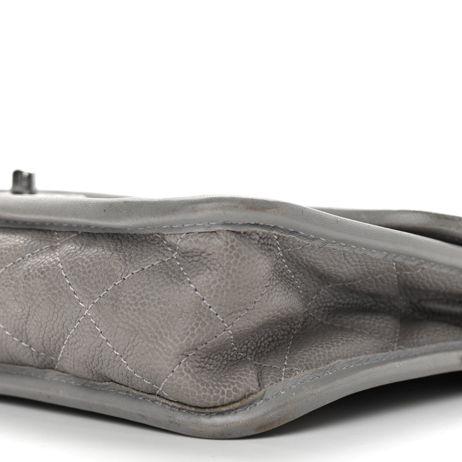 Chanel Caviar Quilted Medium French Riviera Flap Light Grey 11 of 18