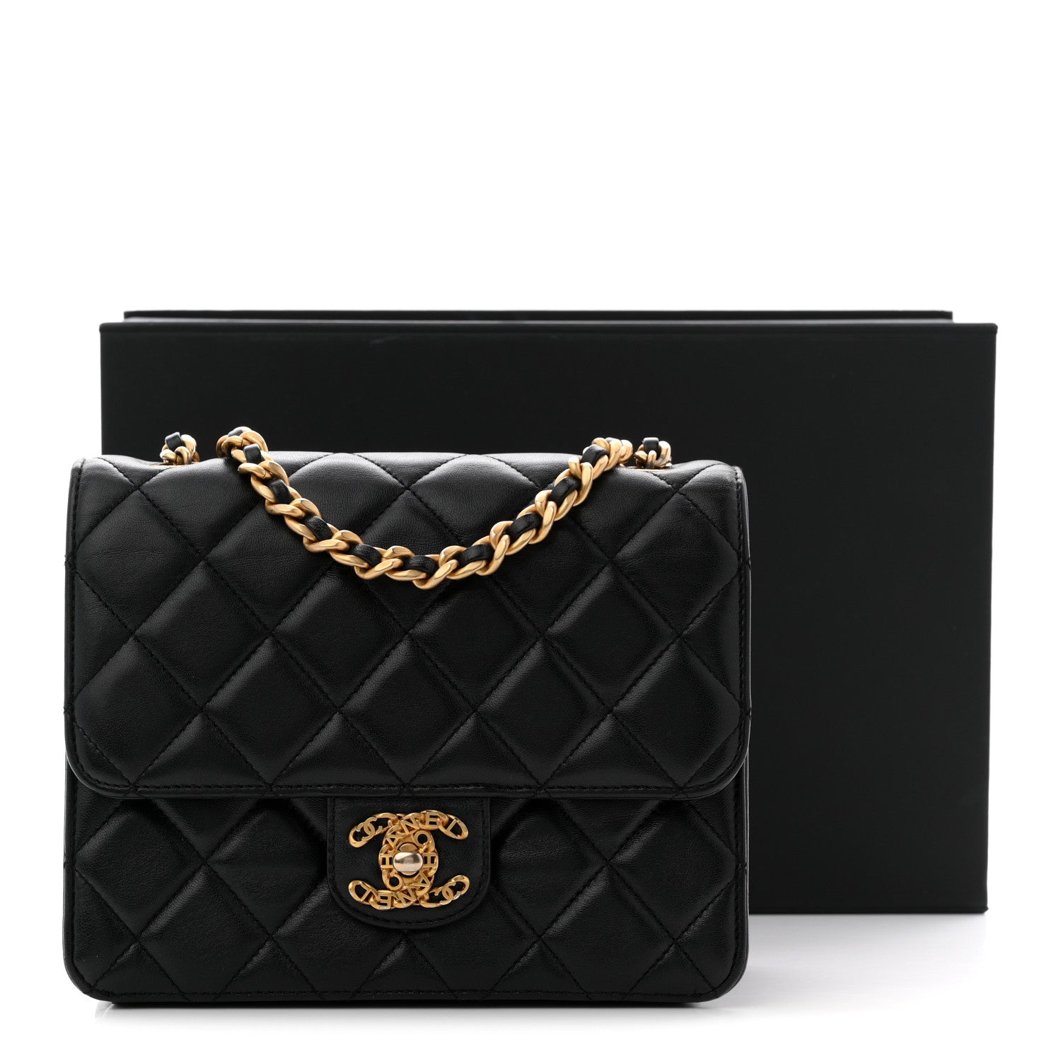 Chanel Lambskin Quilted CC Logo Mini Flap Black 1869079 – FASHIONPHILE