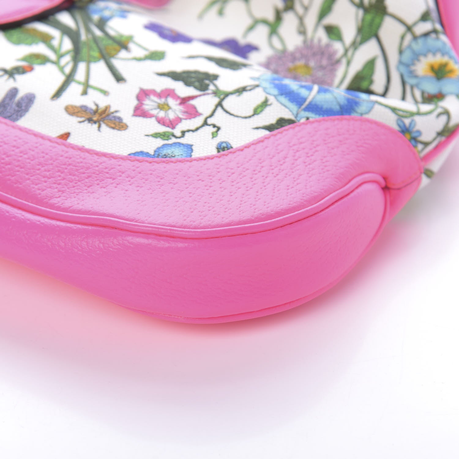 Gucci Canvas Flora Medium Jackie Hobo Fuchsia 9 of 9