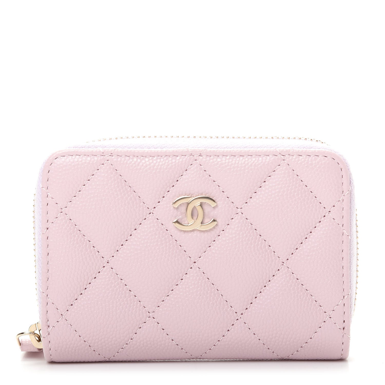 Chanel Caviar Quilted Zip Coin Purse Light Pink 1 of 8