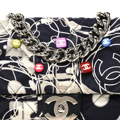 Chanel Satin Quilted Medium Kaleidoscope Flap Black White 9 of 11