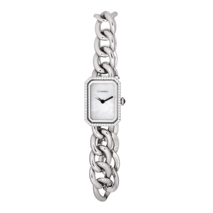 Chanel Stainless Steel Diamond Bezel Mother of Pearl 16mm Chain Premiere Quartz Watch 1 of 5