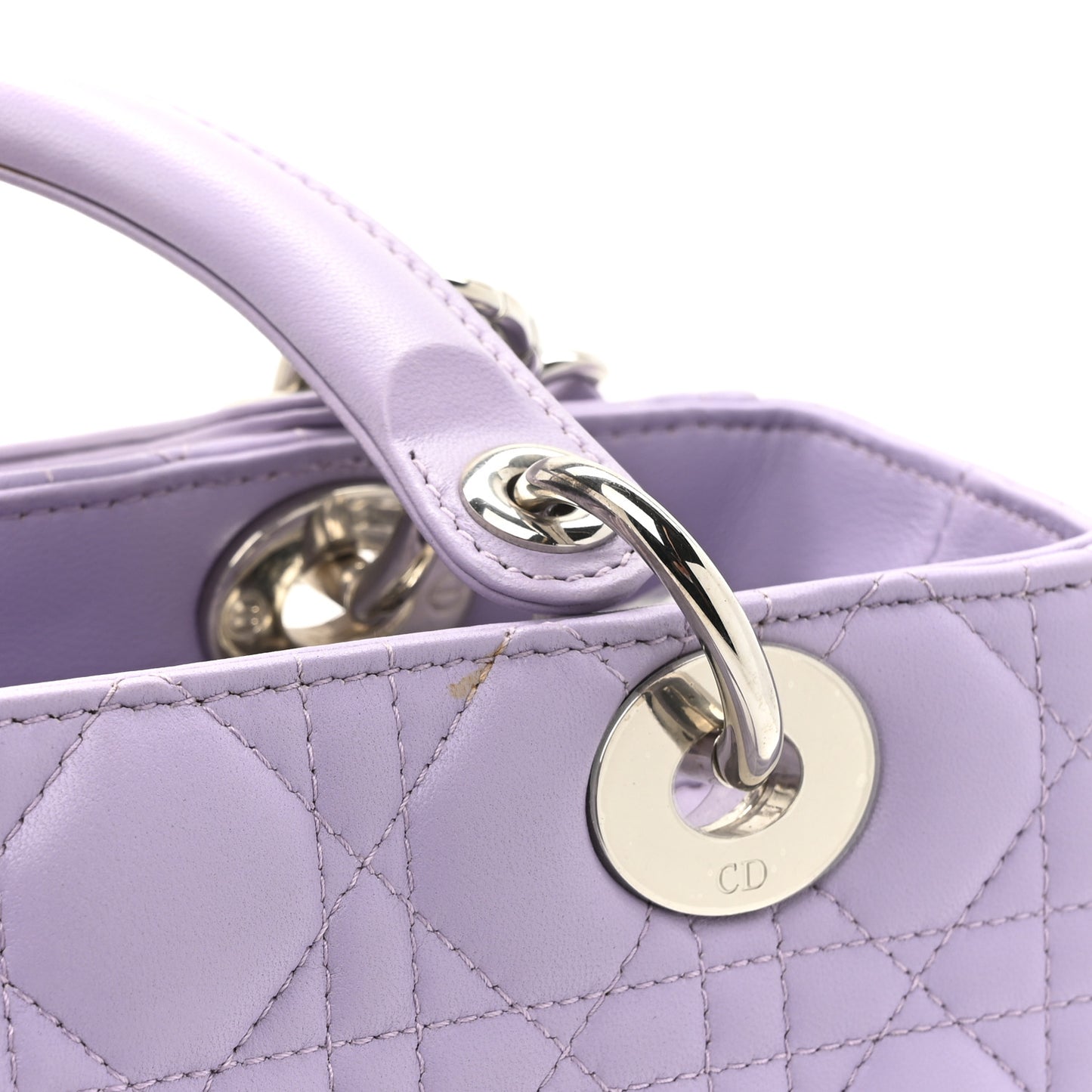 Lambskin Cannage Medium Lady Dior Purple