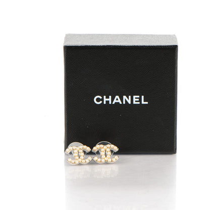 Chanel Pearl CC Earrings Silver 5 of 5