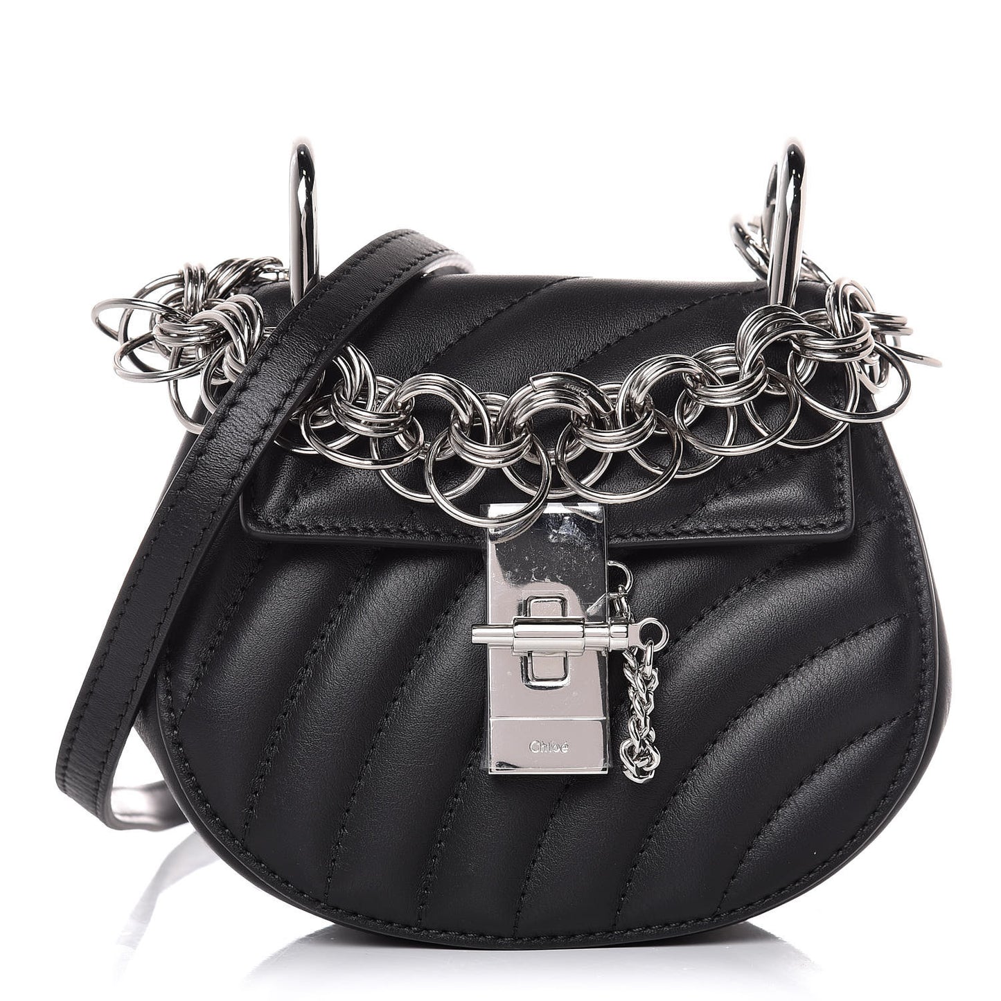Calfskin Quilted Nano Drew Bijou Shoulder Bag Black