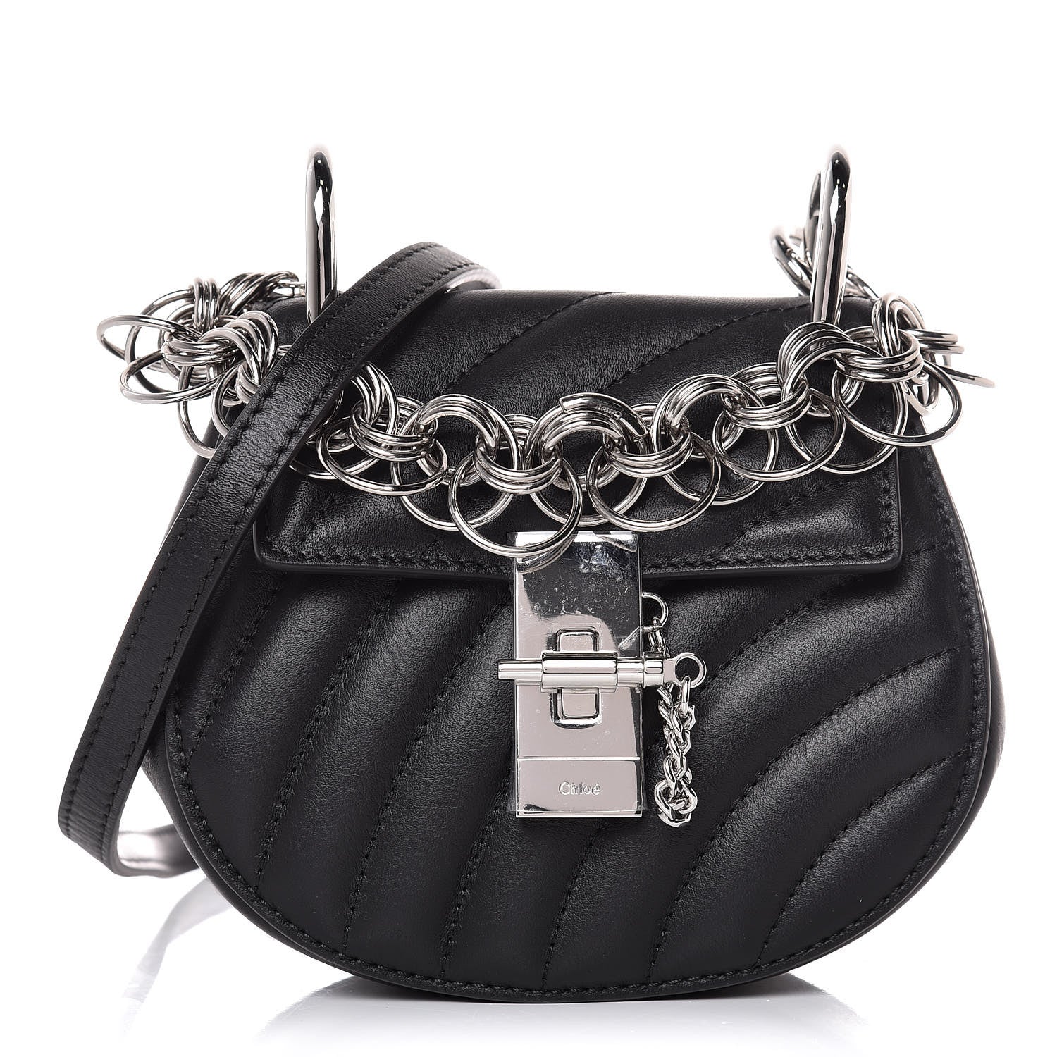 Chloe Calfskin Quilted Nano Drew Bijou Shoulder Bag Black 1 of 7