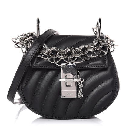 Chloe Calfskin Quilted Nano Drew Bijou Shoulder Bag Black 1 of 7