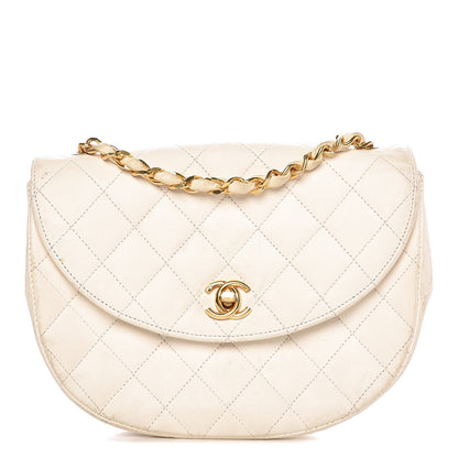 Chanel Lambskin Quilted Small Half Moon Flap Ivory 1 of 13