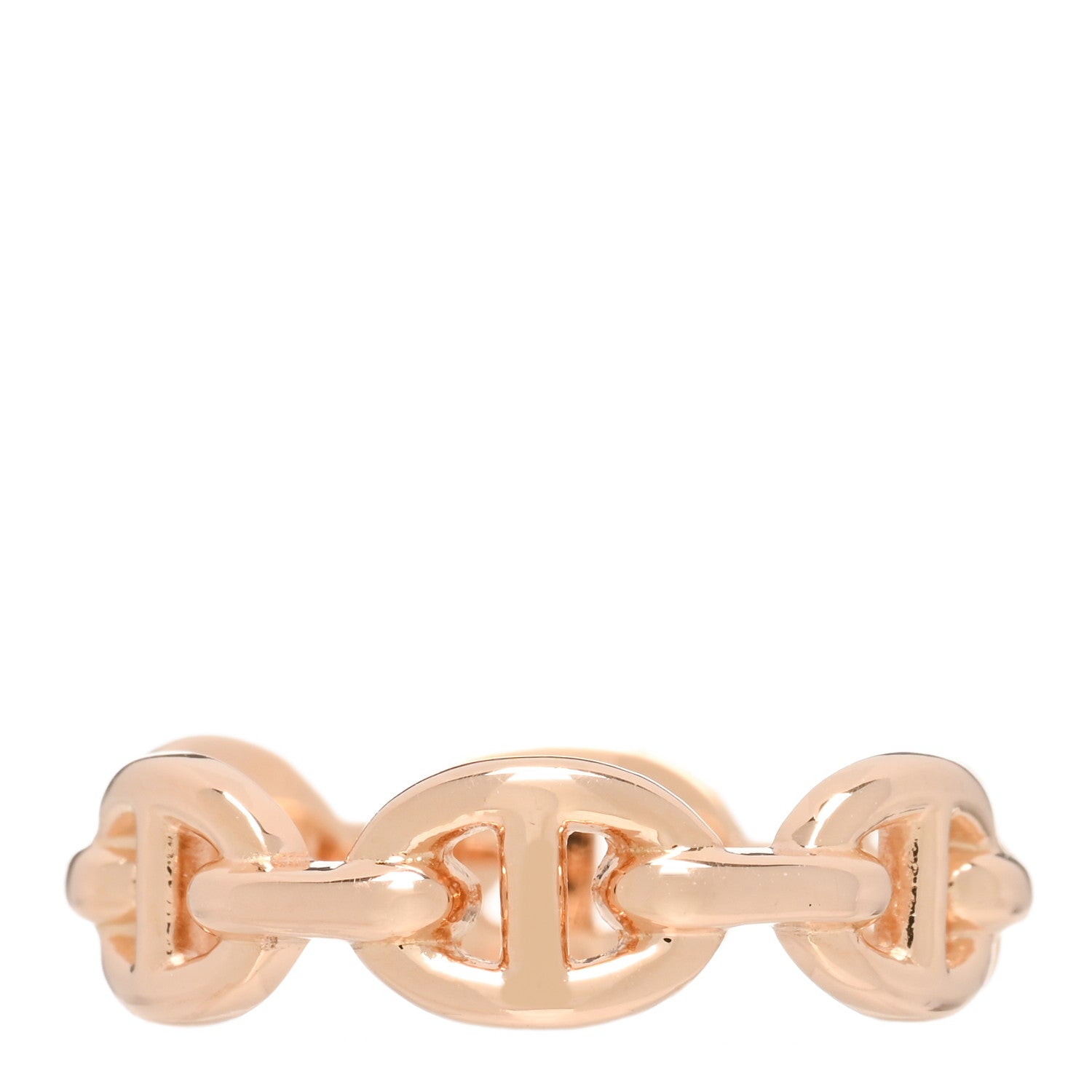 Hermes 18K Rose Gold PM Chaine D'Ancre Enchainee Ring 52 6 3 of 5