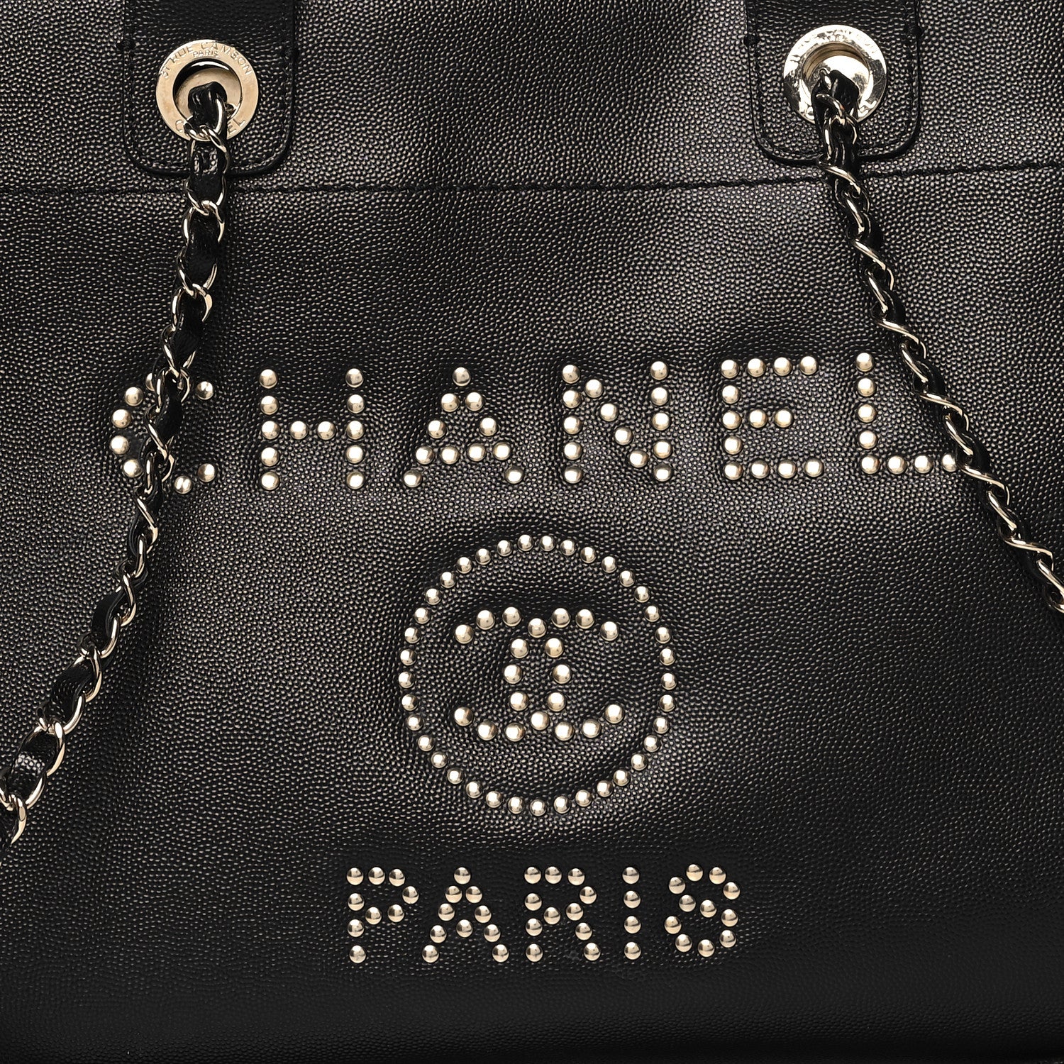 Chanel Caviar Large Studded Deauville Tote Black 8 of 15