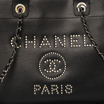 Chanel Caviar Large Studded Deauville Tote Black 8 of 15