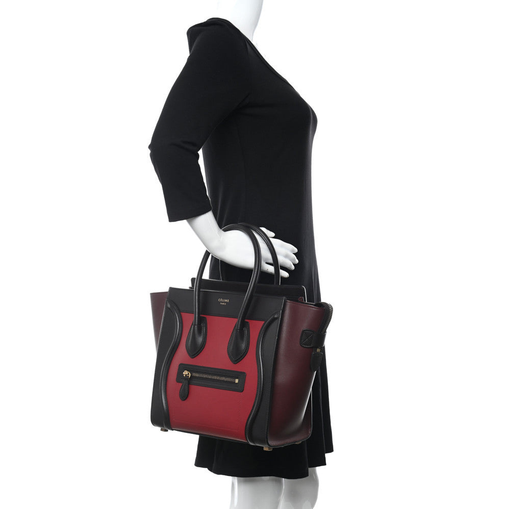 Smooth Calfskin Micro Tri-Color Luggage Micro Red