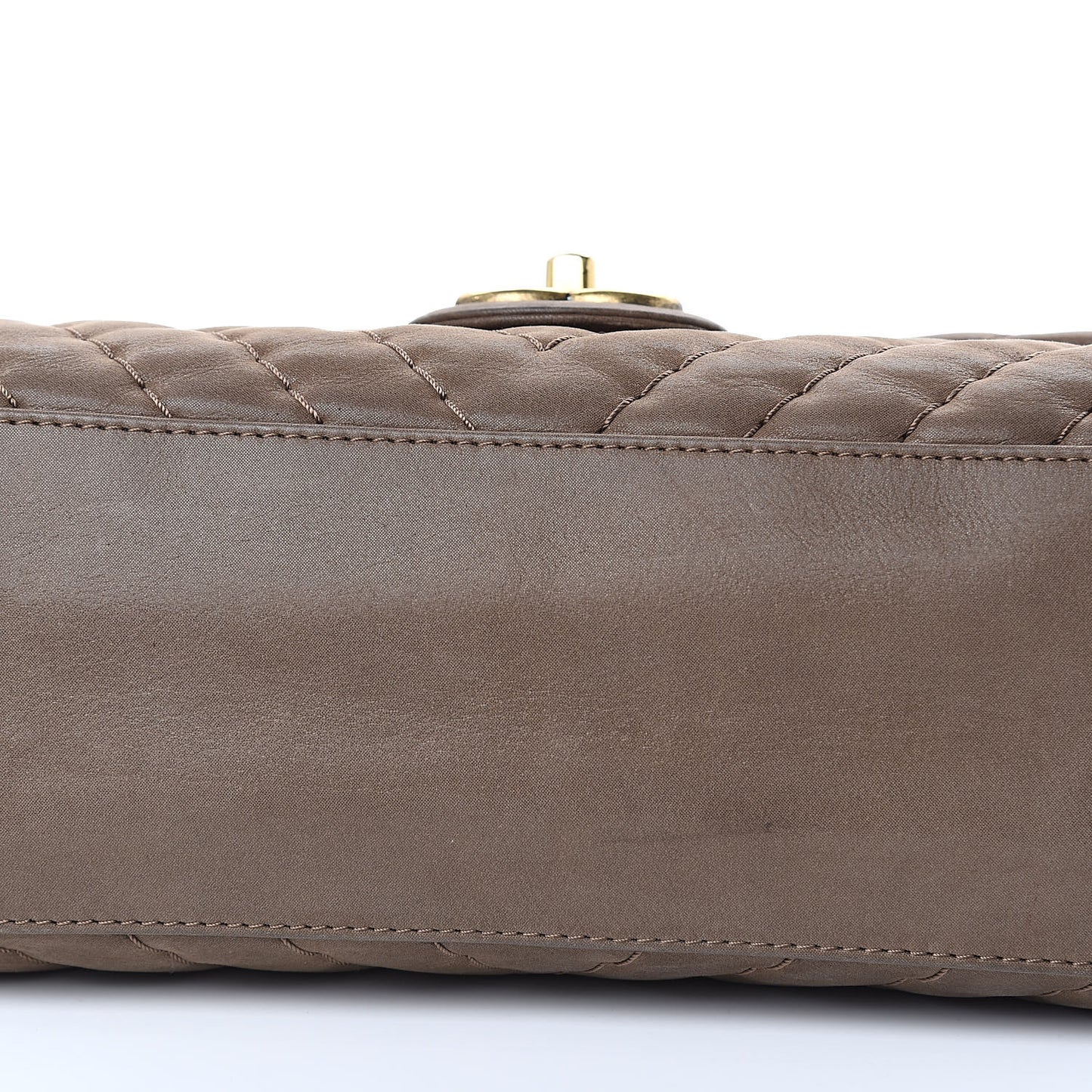 Calfskin Surpique Chevron Jumbo Flap Brown