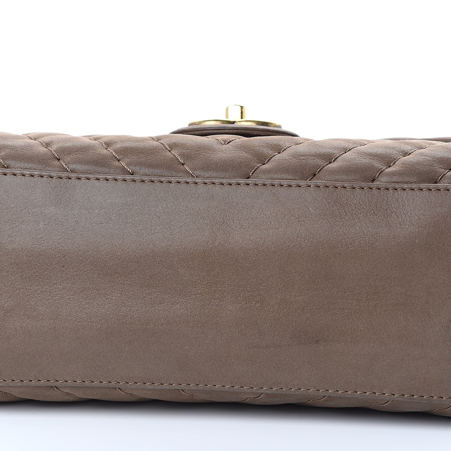 Chanel Calfskin Surpique Chevron Jumbo Flap Brown 9 of 16