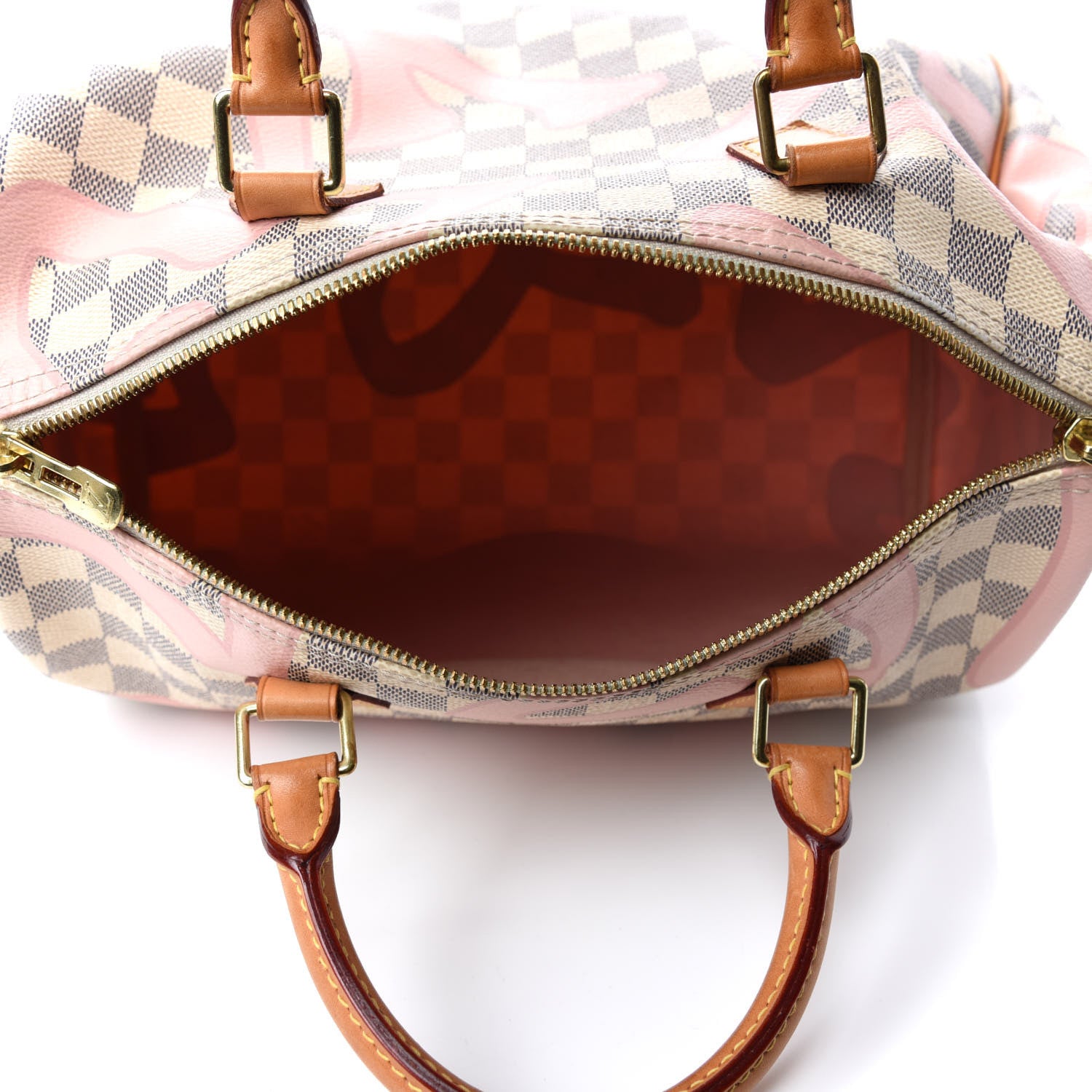 Louis Vuitton Damier Azur Tahitienne Speedy Bandouliere 30 Rose Ballerine 6 of 12