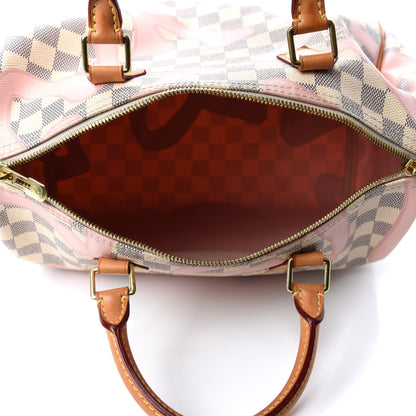 Louis Vuitton Damier Azur Tahitienne Speedy Bandouliere 30 Rose Ballerine 6 of 12
