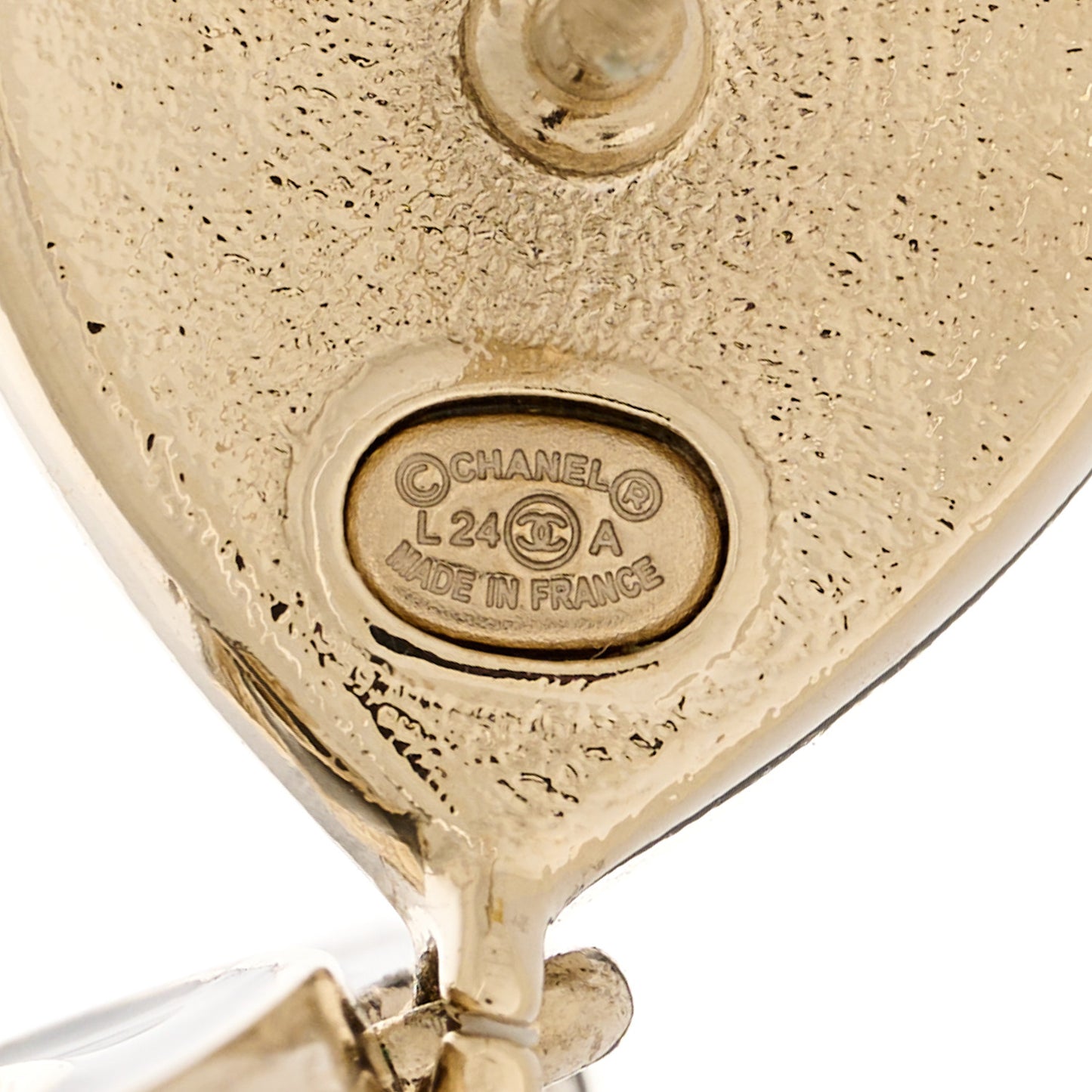 Metal Enamel CC Heart Drop Earrings Gold Black Pink