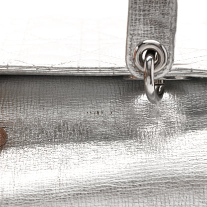Christian Dior Metallic Grained Calfskin Cannage Small Lucky Badges My Lady Dior Silver 13 of 14