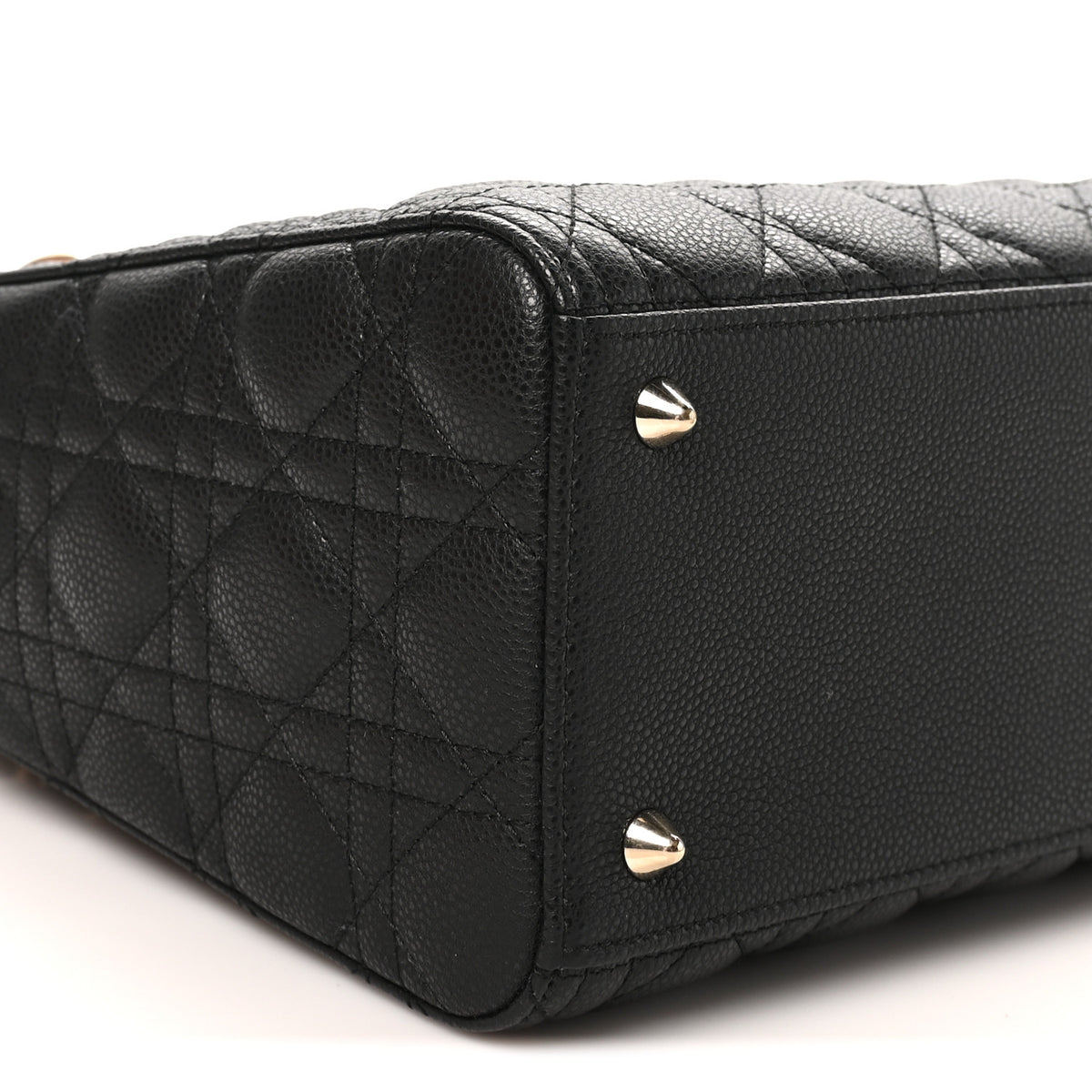Grained Calfskin Cannage Medium Lady Dior Black