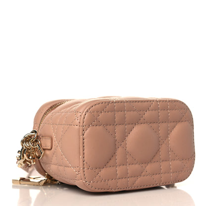 Christian Dior Lambskin Cannage Micro Vanity Case Rose Des Vents 4 of 9