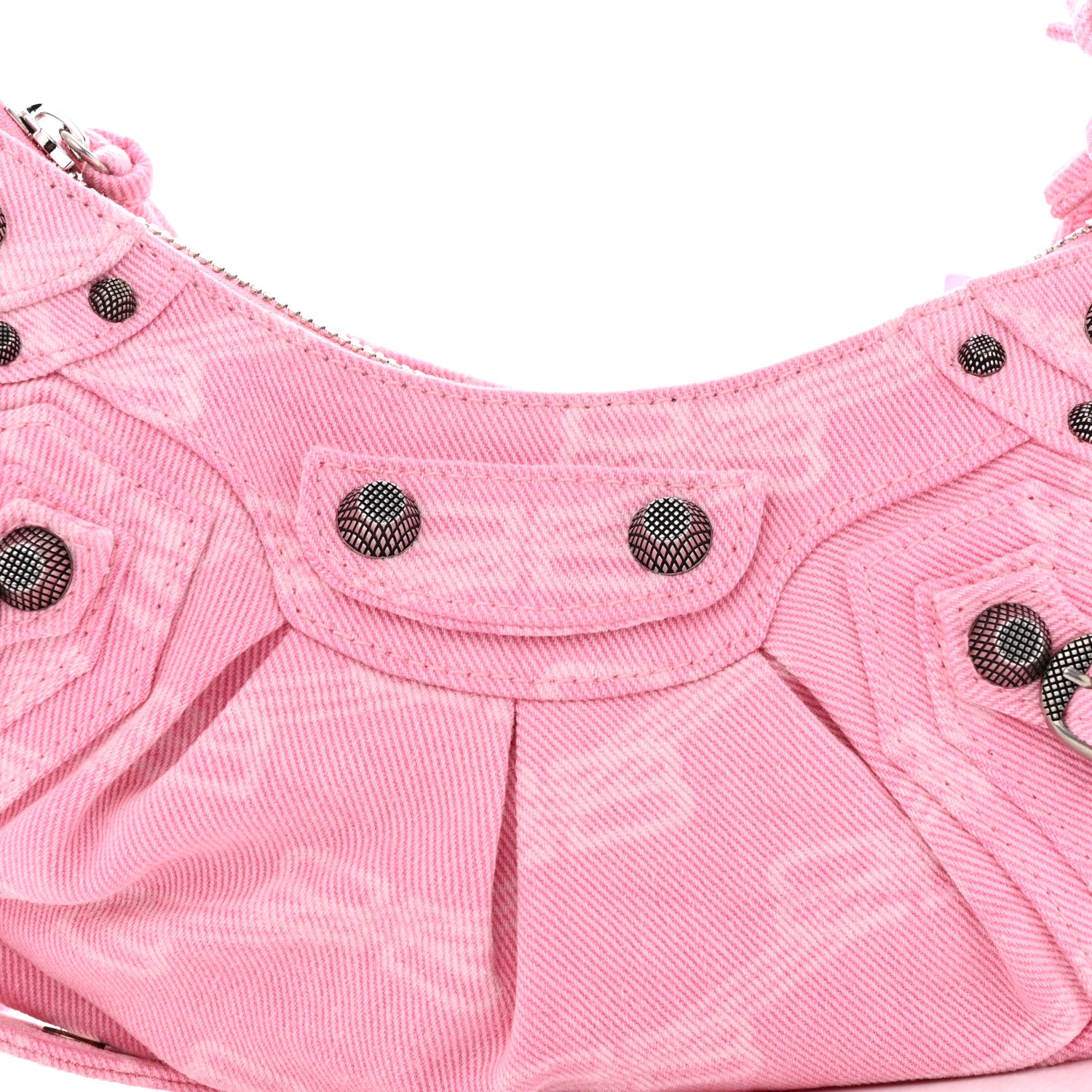 Balenciaga Denim BB Monogram Le Cagole Shoulder Bag XS Pink 9 of 11