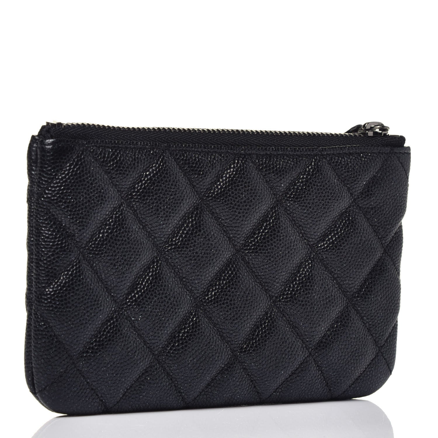Chanel Iridescent Caviar Quilted Small Cosmetic Case Black 3 of 7