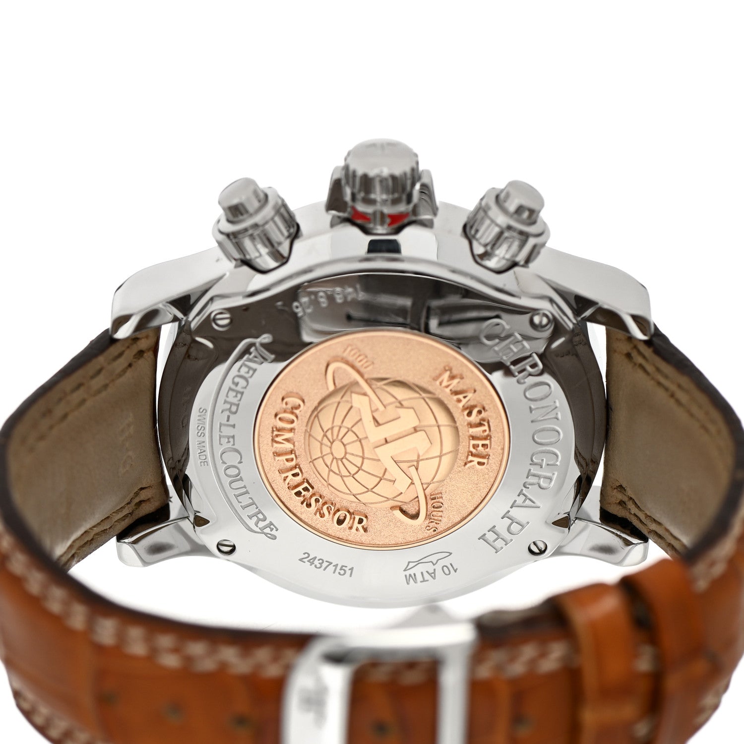 Jaeger-LeCoultre Stainless Steel Alligator 41.5mm Master Compressor Chronograph Automatic Watch Black 146.8.25 4 of 5