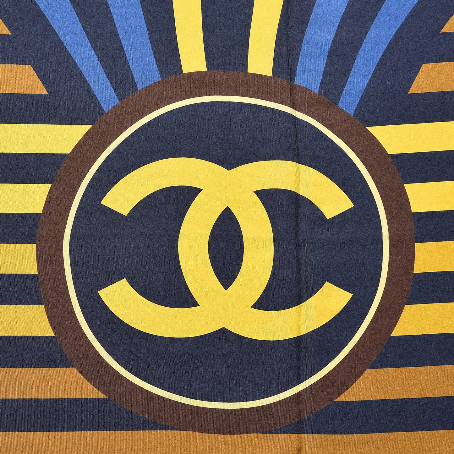 Silk CC Square Scarf Navy