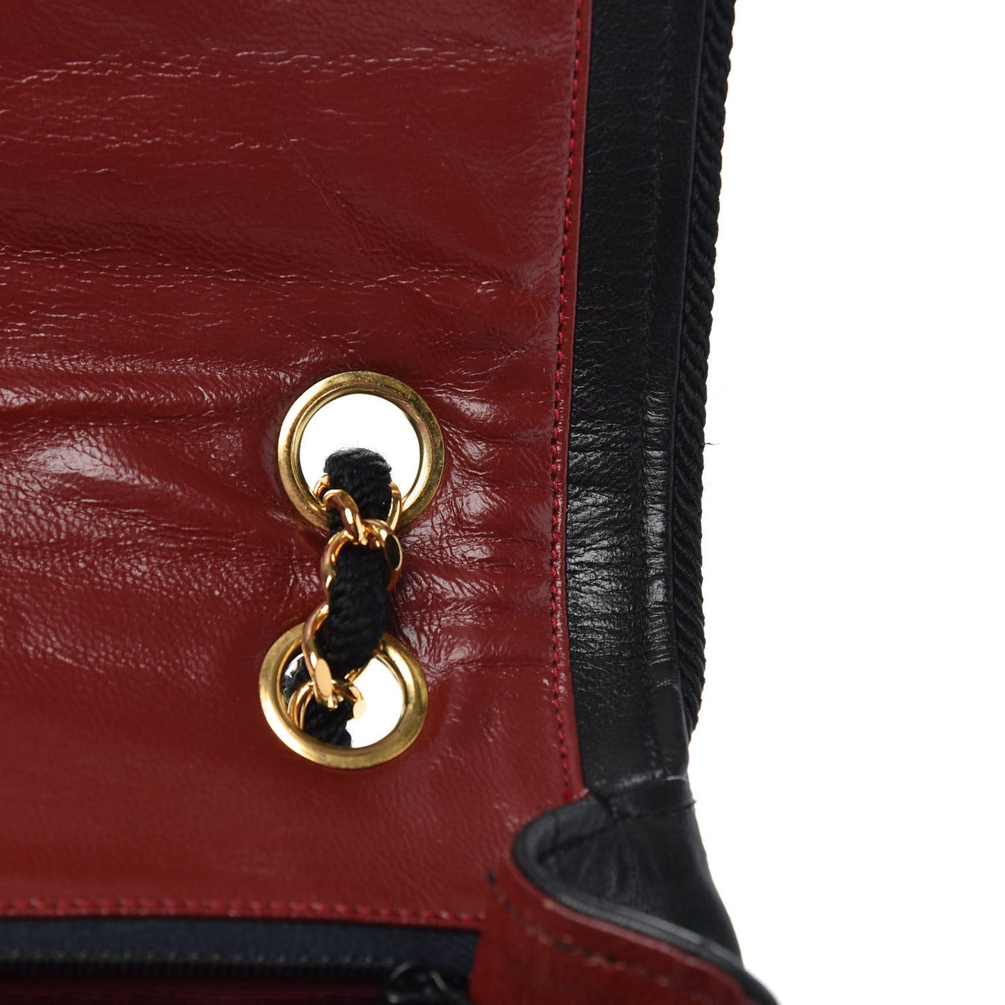 Lambskin Chevron Quilted Medium Single Flap Black