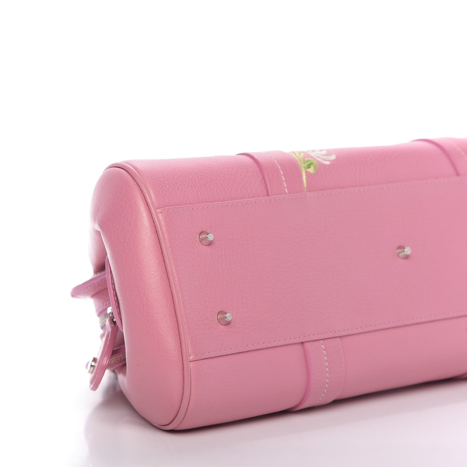 Christian Dior Grained Calfskin Romantic Flowers Frame Satchel Pink 6 of 13