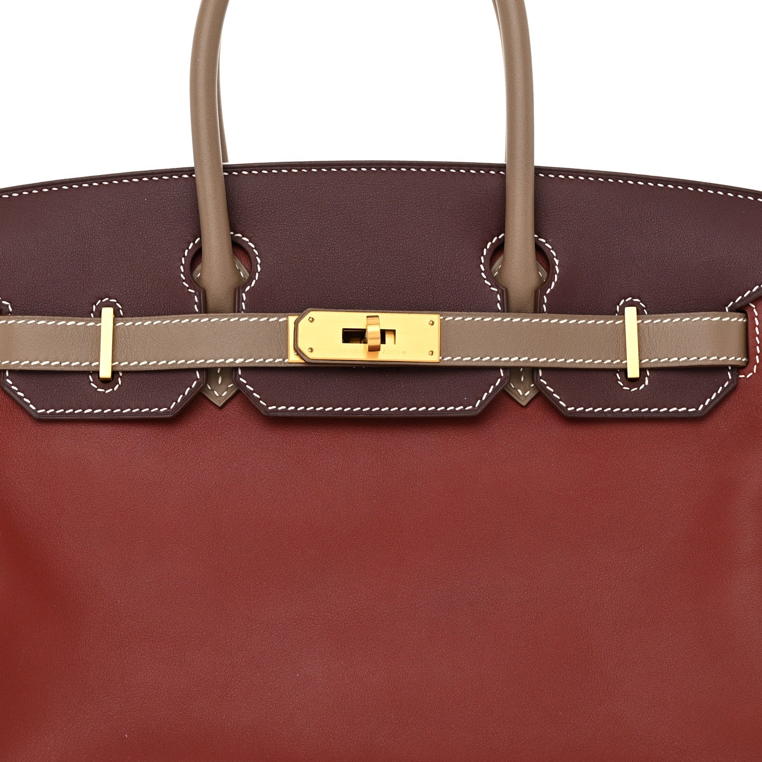 Hermes Swift Horseshoe Birkin 30 Rouge H Etoupe Rouge Sellier 8 of 12