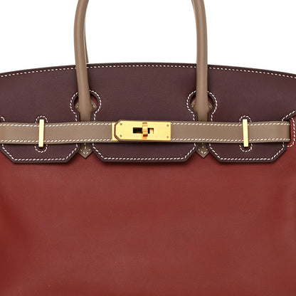 Hermes Swift Horseshoe Birkin 30 Rouge H Etoupe Rouge Sellier 8 of 12