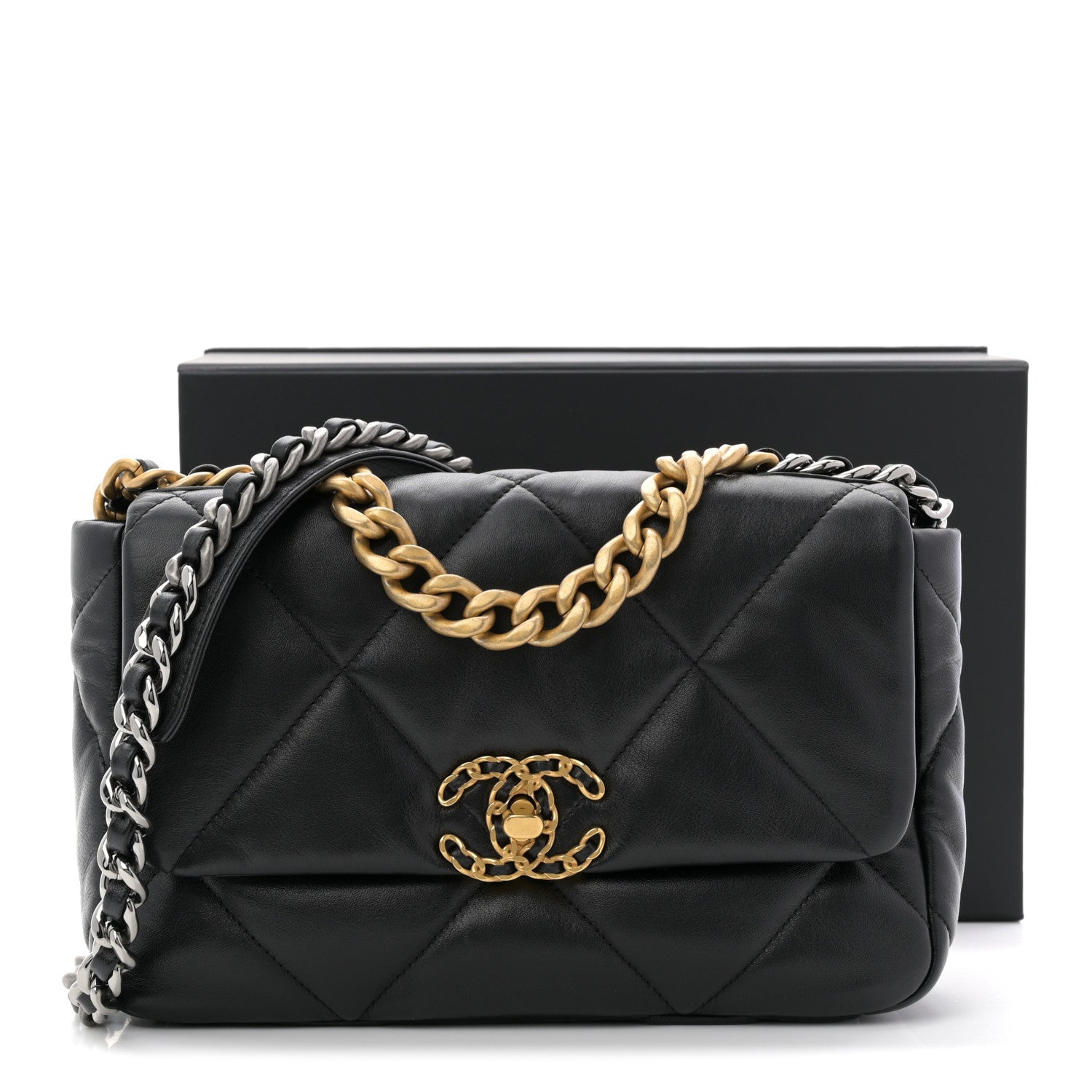 Chanel Lambskin Quilted Medium Chanel 19 Flap Black 11 of 11