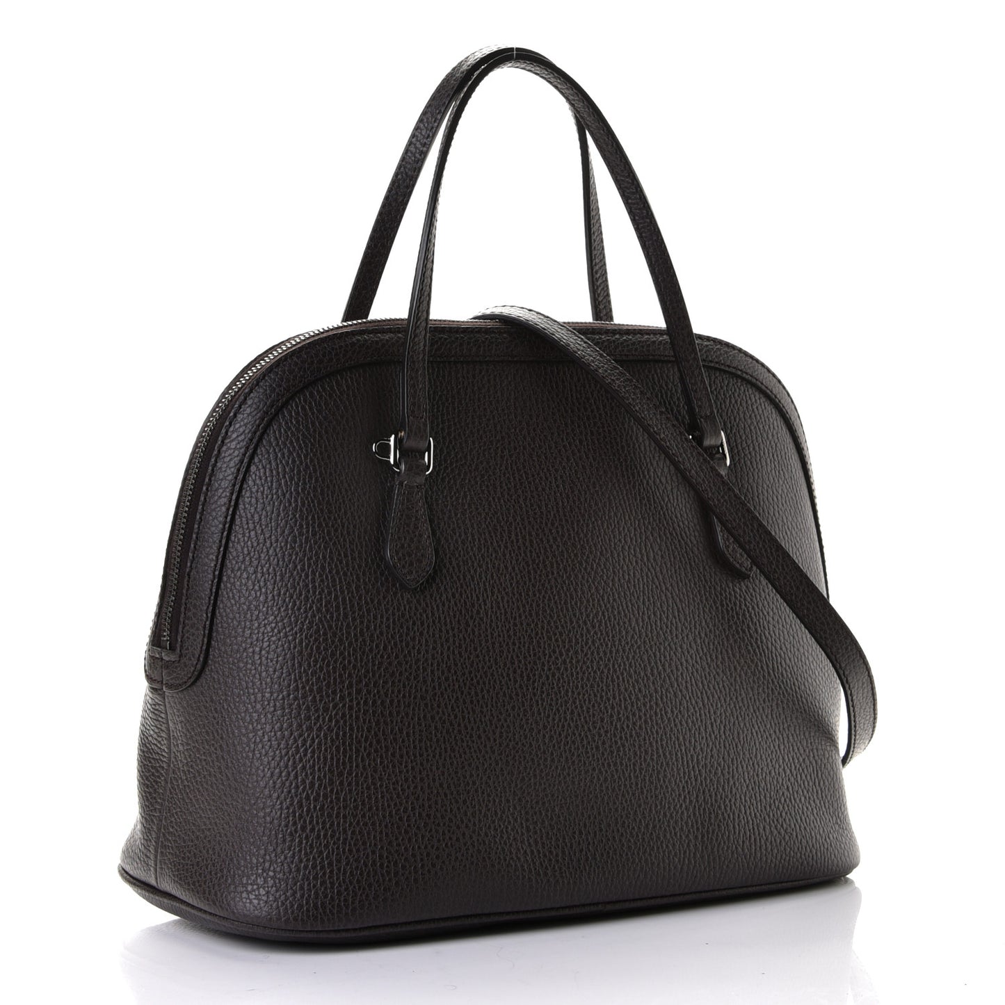 Calfskin Medium Dome Bag Dark Brown