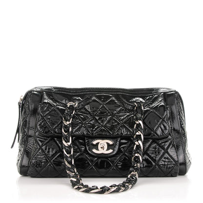 Chanel Patent Quilted Day Glo Flap Bag Black 1 of 10